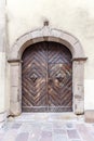 Ancient engraved wooden doors Royalty Free Stock Photo