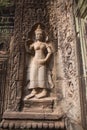 Ancient engraving stone figure of Angkor Wat Royalty Free Stock Photo