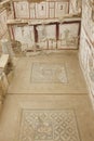 Ancient Ephesus archeological site. Terrace houses interior. Reconstruction works. Turkey