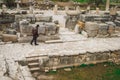 Ancient Ephesus: lonely person among the ruins