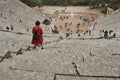 The ancient Epidauros theatre, built in the 4th century BC. Peloponnese, Greece. Royalty Free Stock Photo