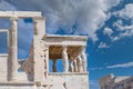 Ancient Erechtheion or Erechtheum temple with Caryatid Porch on the Acropolis, Athens, Greece Royalty Free Stock Photo