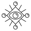 Ancient eye mystery icon, outline style