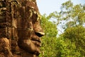 Ancient face Bayon temple Angkor Wat