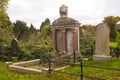 Ancient graves in the cemetery of Drumbo Parish Church in the County Down village of Drumbo in Northern Ireland