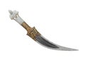 Ancient fancy curved dagger isolated