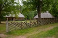 Ancient fenced farmstead in the countryside, Rumsiskes, Lithuania Royalty Free Stock Photo