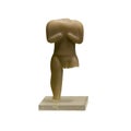 Ancient figurine of the Neolithic period. An isolated object on a white background