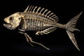 Ancient fish fossil complete skeleton , animals, marine life Royalty Free Stock Photo