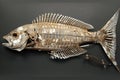 Ancient fish fossil complete skeleton , animals, marine life Royalty Free Stock Photo