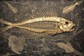 Ancient fish fossil complete skeleton , animals, marine life Royalty Free Stock Photo