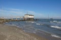 Ancient fishing machine called Trabucco trebuchet , typical of the Italian Adriatic coast, Puglia and Gargano, Molise Royalty Free Stock Photo