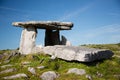 Preshistoric stone temple, megalit columns and roof, Poulnabrone dolmen in Ireland Royalty Free Stock Photo