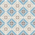 Ancient floor ceramic tiles. Victorian English floor tiling design, seamless vector pattern
