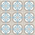 Ancient floor ceramic tiles. Victorian English floor tiling design, seamless vector pattern Royalty Free Stock Photo