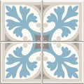 Ancient floor ceramic tiles. Victorian English floor tiling design, seamless vector pattern Royalty Free Stock Photo