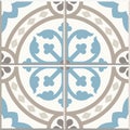 Ancient floor ceramic tiles. Victorian English floor tiling design, seamless vector pattern