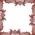 Ancient floral border frame template. Royalty Free Stock Photo