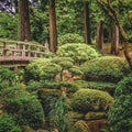 Ancient foot bridge in the Portland Japanese Garden