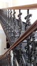 Ancient, forged, cast-iron, vintage staircase Royalty Free Stock Photo