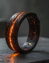 Ancient Forged Ring with a Glowing Molten Core Royalty Free Stock Photo