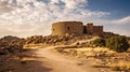 Ancient fort amidst rocky desert Royalty Free Stock Photo