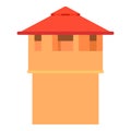 Ancient fort tower icon, cartoon style