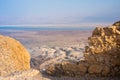 Ancient fortification Masada in the Southern District of Israel. National Park in the Dead Sea region of Israel. The fortress of Royalty Free Stock Photo