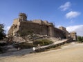 The ancient fortress of Al-Nakhal, rises above the old city of Muscat, Oman Royalty Free Stock Photo