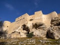 The ancient fortress of Al-Nakhal, rises above the old city of Muscat, Oman Royalty Free Stock Photo