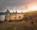 Ancient fortress in Khotin. Castle in Ukraine. A majestic fortification on the banks of the river Royalty Free Stock Photo