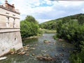 ancient fortress near the river Royalty Free Stock Photo