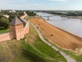 An ancient fortress. Novgorod Kremlin. Aerial view Royalty Free Stock Photo