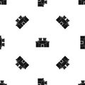 Ancient fortress pattern seamless black