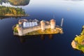 The ancient fortress of Savonlinna city survey. Finland