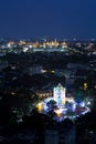 Ancient fortress tower with Grand Palace Royalty Free Stock Photo