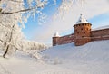 Ancient fortress in winter Royalty Free Stock Photo