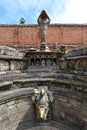 Ancient fountain in Bhaktapur. Nepal. Now destroyed after a mass