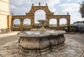 Ancient fountain on the historic center of Pitigliano Royalty Free Stock Photo