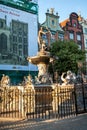 Ancient fountain of Neptune in the old town Royalty Free Stock Photo