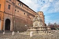 Ancient fountain and palace in the historic center of Cesena, Em