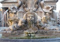 Ancient fountain of Piazza Rotonda outside Pantheon in Rome, Italy Royalty Free Stock Photo