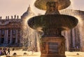 The ancient fountain in Saint Peter`s square - Vatican City Royalty Free Stock Photo