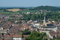 Ancient French town Orthez and its outskirts from above Royalty Free Stock Photo