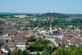 Ancient French town Orthez and its outskirts from above Royalty Free Stock Photo