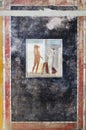 Ancient fresco of Hercules in Pompeii house Royalty Free Stock Photo