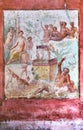 Ancient fresco in a house in Pompeii, Pompeii destroyed by the eruption of Vesuvius in 79 BC