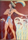 Ancient fresco from Knossos, Crete Royalty Free Stock Photo