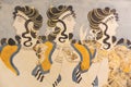 Ancient fresco from Knossos palace at Crete island Royalty Free Stock Photo