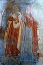 Ancient fresco, murals in Transylvania Royalty Free Stock Photo